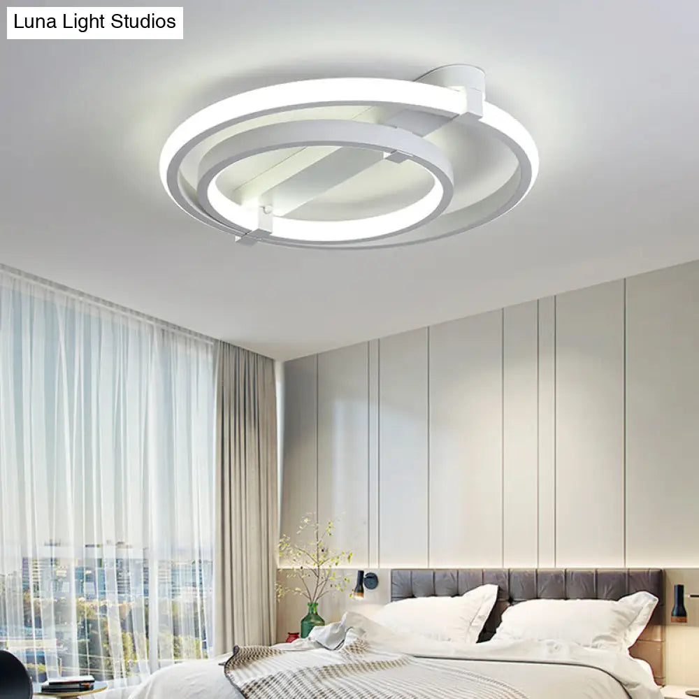 DecorBites™ DecorBites™ Sleek Minimalistic LED Semi Flush Ceiling Light in White for Living Room