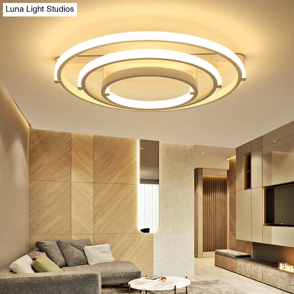 DecorBites™ DecorBites™ Sleek Minimalistic LED Semi Flush Ceiling Light in White for Living Room