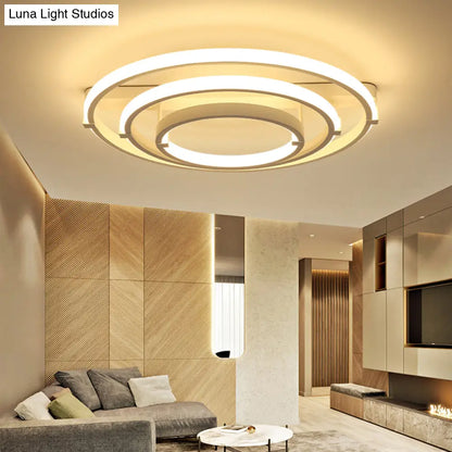 DecorBites™ DecorBites™ Sleek Minimalistic LED Semi Flush Ceiling Light in White for Living Room