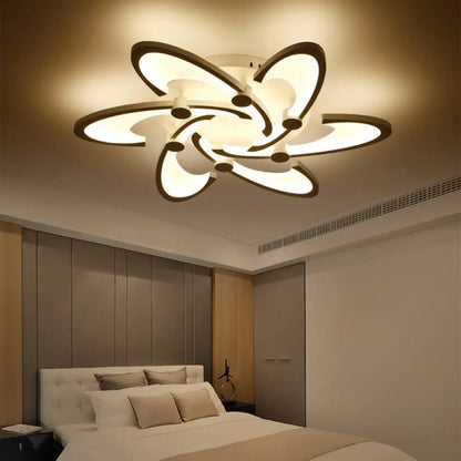 DecorBites™ DecorBites™ Sleek Modern Floral Flush Mount Lamp - 3/6/12-Head Acrylic Semi Flush Ceiling Light in Warm/White Light