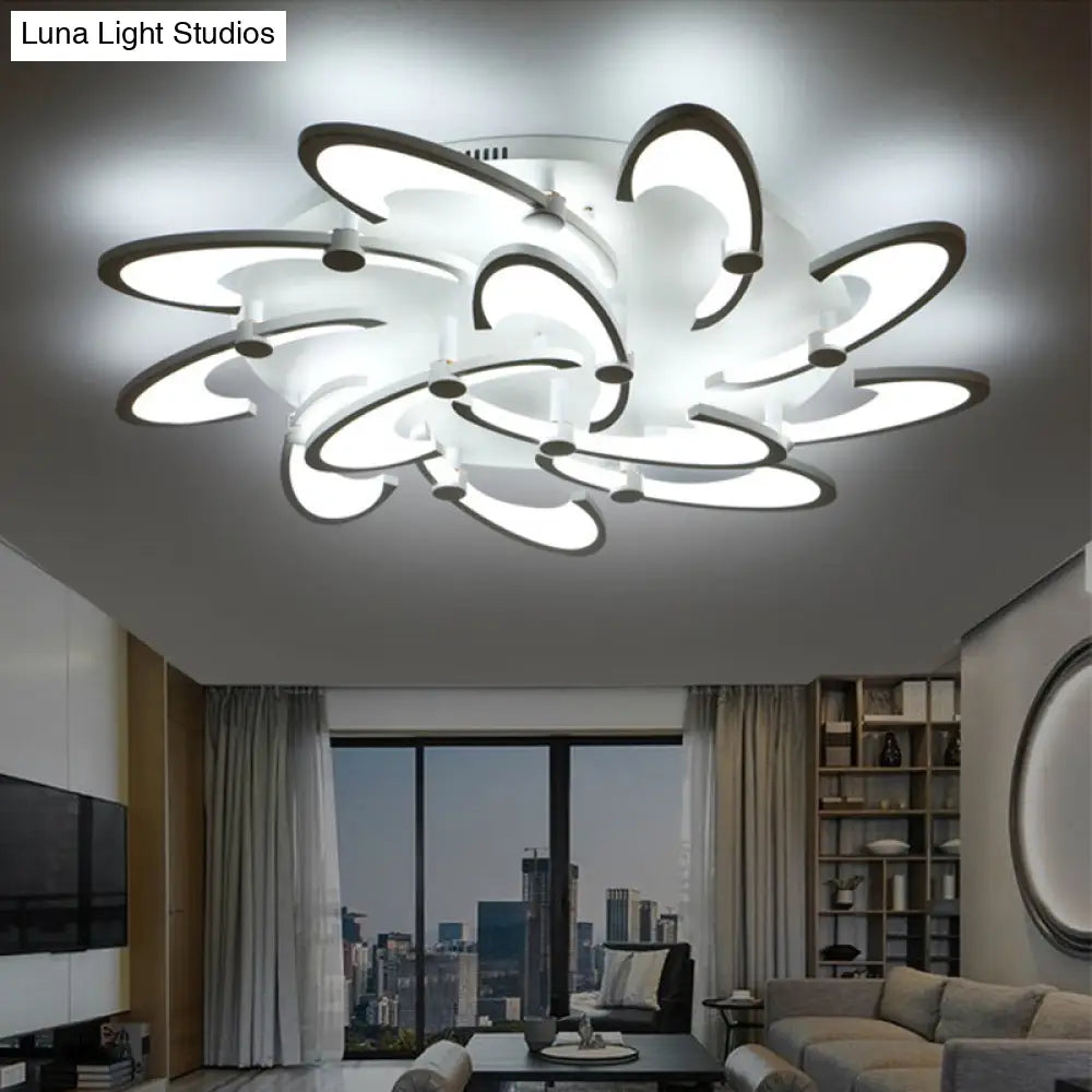 DecorBites™ DecorBites™ Sleek Modern Floral Flush Mount Lamp - 3/6/12-Head Acrylic Semi Flush Ceiling Light in Warm/White Light