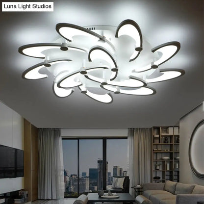DecorBites™ DecorBites™ Sleek Modern Floral Flush Mount Lamp - 3/6/12-Head Acrylic Semi Flush Ceiling Light in Warm/White Light