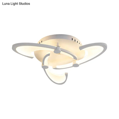 DecorBites™ DecorBites™ Sleek Modern Floral Flush Mount Lamp - 3/6/12-Head Acrylic Semi Flush Ceiling Light in Warm/White Light