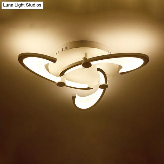 DecorBites™ DecorBites™ Sleek Modern Floral Flush Mount Lamp - 3/6/12-Head Acrylic Semi Flush Ceiling Light in Warm/White Light