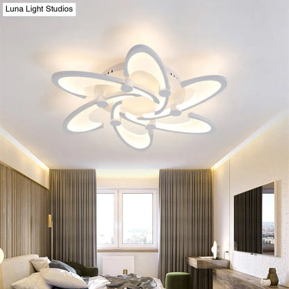 DecorBites™ DecorBites™ Sleek Modern Floral Flush Mount Lamp - 3/6/12-Head Acrylic Semi Flush Ceiling Light in Warm/White Light