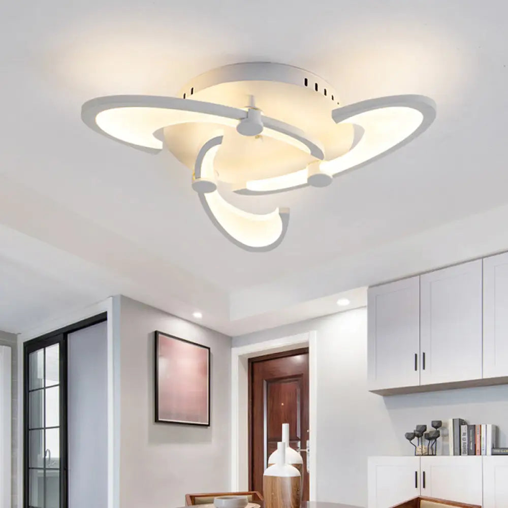 DecorBites™ DecorBites™ Sleek Modern Floral Flush Mount Lamp - 3/6/12-Head Acrylic Semi Flush Ceiling Light in Warm/White Light