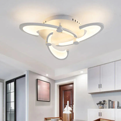 DecorBites™ DecorBites™ Sleek Modern Floral Flush Mount Lamp - 3/6/12-Head Acrylic Semi Flush Ceiling Light in Warm/White Light