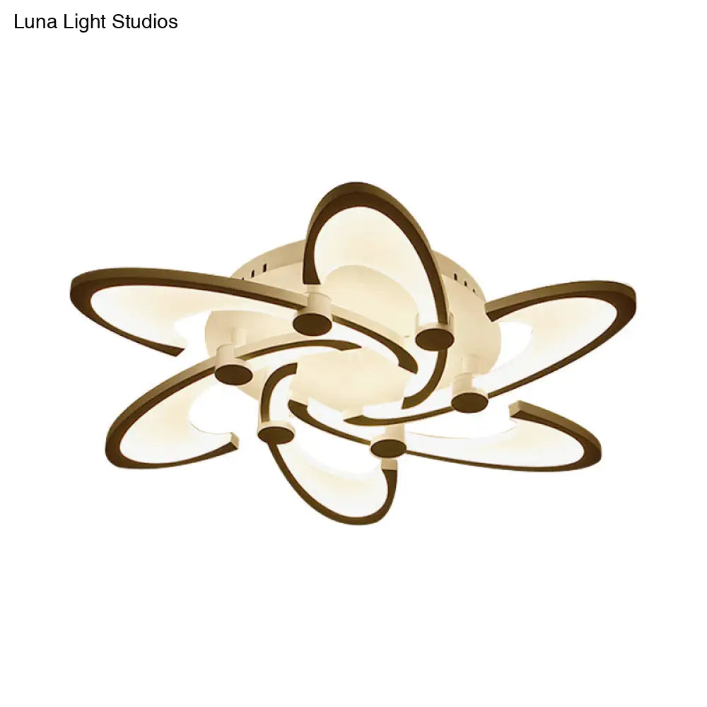 DecorBites™ DecorBites™ Sleek Modern Floral Flush Mount Lamp - 3/6/12-Head Acrylic Semi Flush Ceiling Light in Warm/White Light