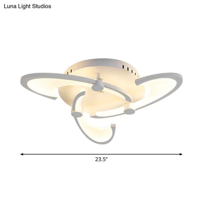DecorBites™ DecorBites™ Sleek Modern Floral Flush Mount Lamp - 3/6/12-Head Acrylic Semi Flush Ceiling Light in Warm/White Light