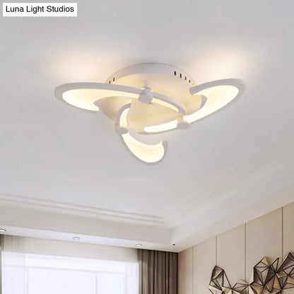 DecorBites™ DecorBites™ Sleek Modern Floral Flush Mount Lamp - 3/6/12-Head Acrylic Semi Flush Ceiling Light in Warm/White Light
