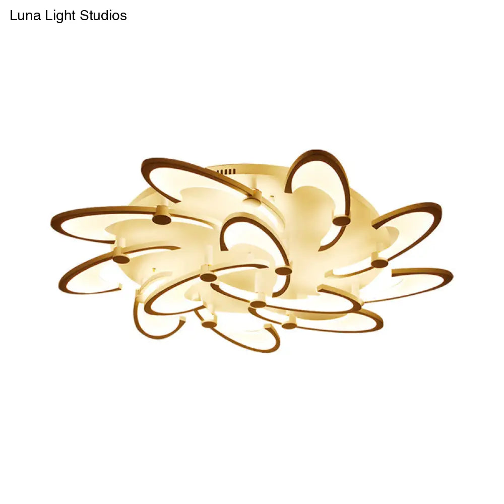 DecorBites™ DecorBites™ Sleek Modern Floral Flush Mount Lamp - 3/6/12-Head Acrylic Semi Flush Ceiling Light in Warm/White Light