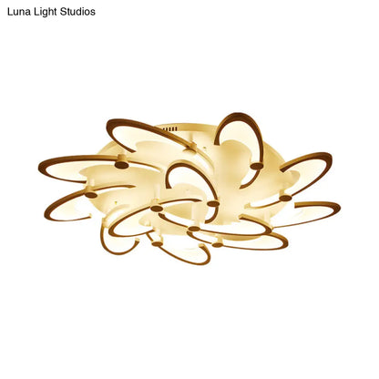 DecorBites™ DecorBites™ Sleek Modern Floral Flush Mount Lamp - 3/6/12-Head Acrylic Semi Flush Ceiling Light in Warm/White Light