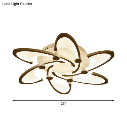 DecorBites™ DecorBites™ Sleek Modern Floral Flush Mount Lamp - 3/6/12-Head Acrylic Semi Flush Ceiling Light in Warm/White Light