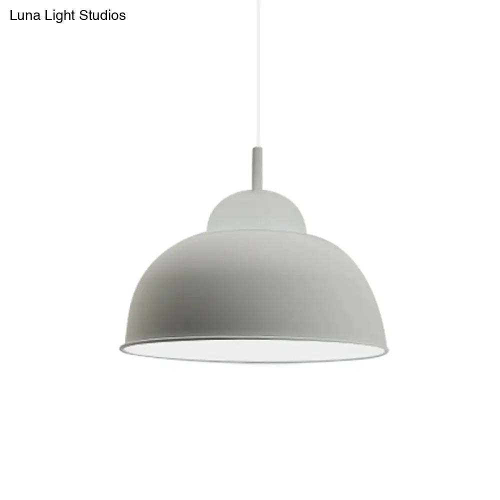 Sleek Monochrome Metal Suspension Light for Study Room - Single Light Hanging Lamp