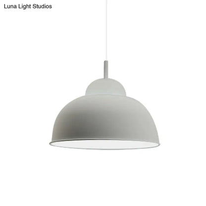 Sleek Monochrome Metal Suspension Light for Study Room - Single Light Hanging Lamp