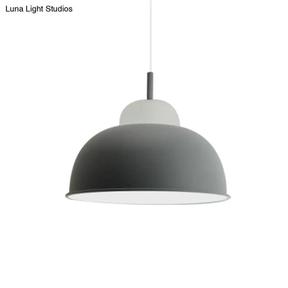 Sleek Monochrome Metal Suspension Light for Study Room - Single Light Hanging Lamp