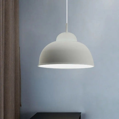 Sleek Monochrome Metal Suspension Light for Study Room - Single Light Hanging Lamp