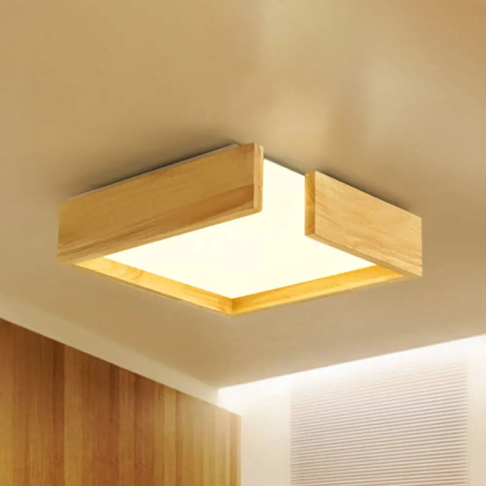 DecorBites™ DecorBites™ Sleek Natural Wood Flush Mount LED Ceiling Light Fixture in Warm/White Light, 16"/20.5"/25.5" W