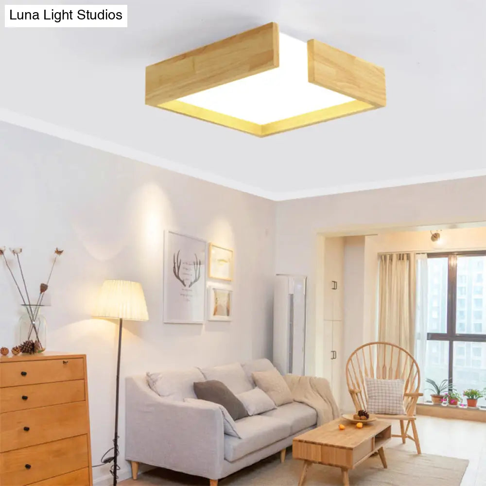 DecorBites™ DecorBites™ Sleek Natural Wood Flush Mount LED Ceiling Light Fixture in Warm/White Light, 16"/20.5"/25.5" W