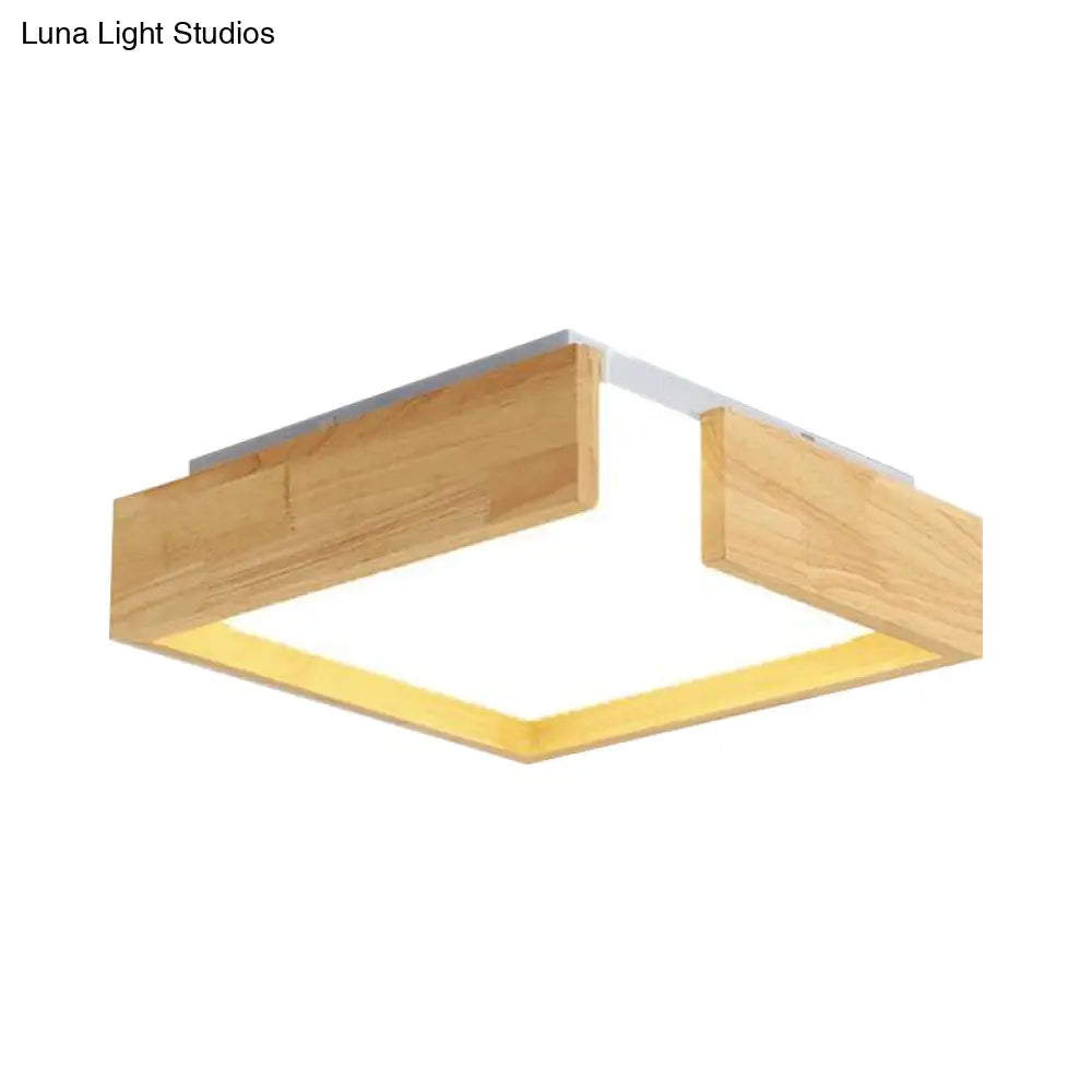 DecorBites™ DecorBites™ Sleek Natural Wood Flush Mount LED Ceiling Light Fixture in Warm/White Light, 16"/20.5"/25.5" W