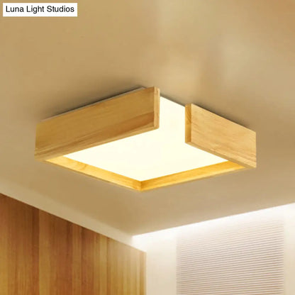 DecorBites™ DecorBites™ Sleek Natural Wood Flush Mount LED Ceiling Light Fixture in Warm/White Light, 16"/20.5"/25.5" W
