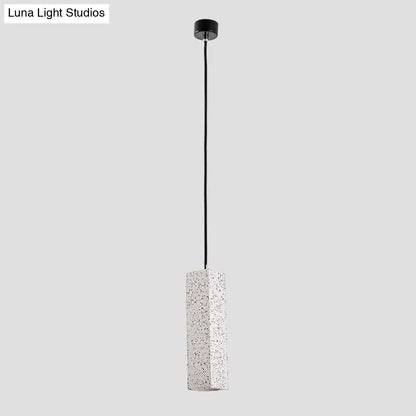 Sleek Nordic Marble LED Pendant Light - Modern Slim Cuboid Design, 1 Head, White Color