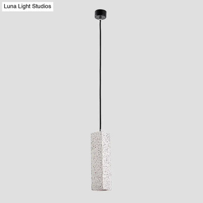 Sleek Nordic Marble LED Pendant Light - Modern Slim Cuboid Design, 1 Head, White Color