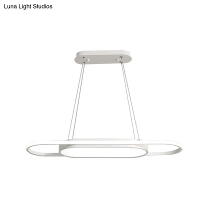 Lámpara de araña ovalada de acrílico elegante – Estilo sencillo en blanco o negro con LED – Elija luz cálida, blanca o natural