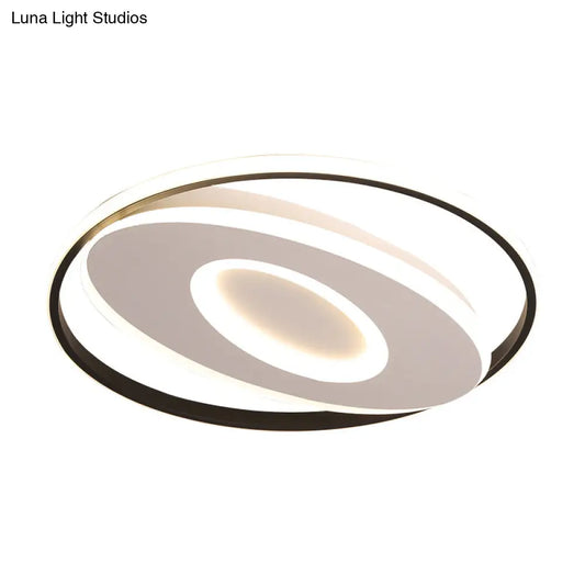 DecorBites™ DecorBites™ Sleek Oval Flush Light with Orbit Design, Simple Acrylic LED Ceiling Lighting for Bedroom, Warm/White, 16-23.5" Wide
