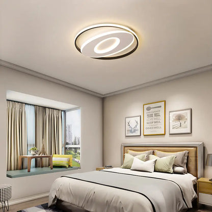 DecorBites™ DecorBites™ Sleek Oval Flush Light with Orbit Design, Simple Acrylic LED Ceiling Lighting for Bedroom, Warm/White, 16-23.5" Wide