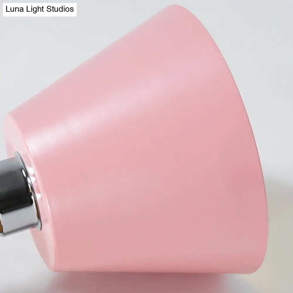 DecorBites™ DecorBites™ Sleek Pink/Gray Cone Semi Flush Mount Lighting for Modernist Balcony - Metal, 1 Light