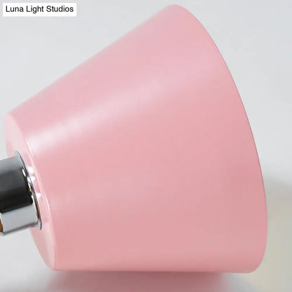 DecorBites™ DecorBites™ Sleek Pink/Gray Cone Semi Flush Mount Lighting for Modernist Balcony - Metal, 1 Light