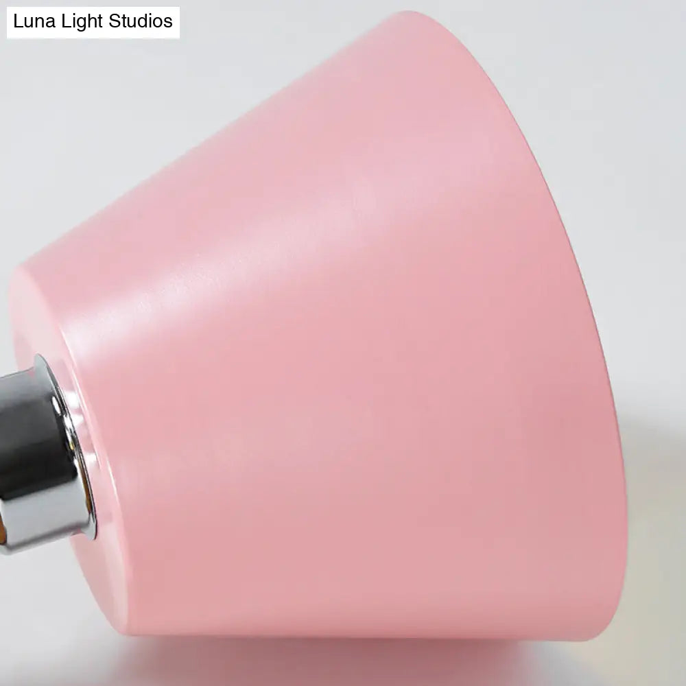 DecorBites™ DecorBites™ Sleek Pink/Gray Cone Semi Flush Mount Lighting for Modernist Balcony - Metal, 1 Light