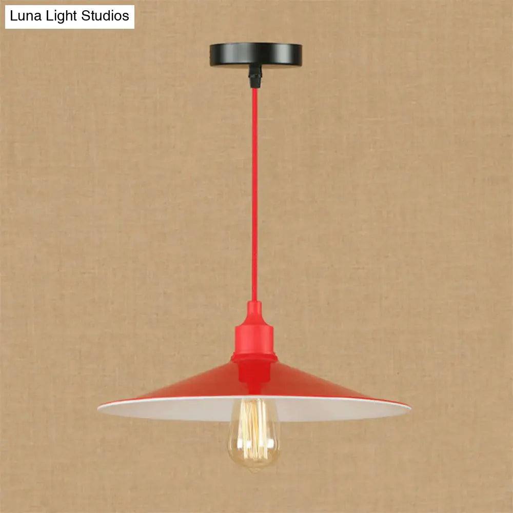 Sleek Red Metal Pendant Light for Living Room - 1 or 3-Head Swag Design