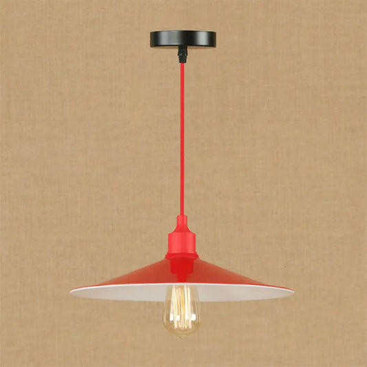 Sleek Red Metal Pendant Light for Living Room - 1 or 3-Head Swag Design