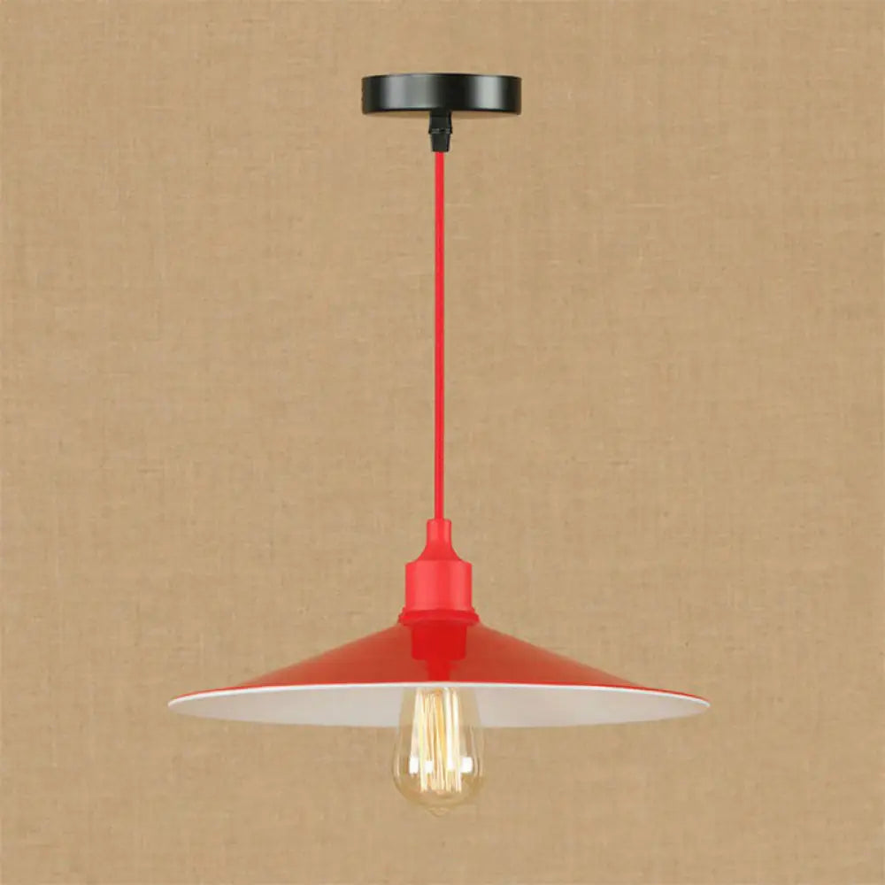 Sleek Red Metal Pendant Light for Living Room - 1 or 3-Head Swag Design