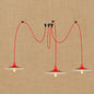 Sleek Red Metal Pendant Light for Living Room - 1 or 3-Head Swag Design