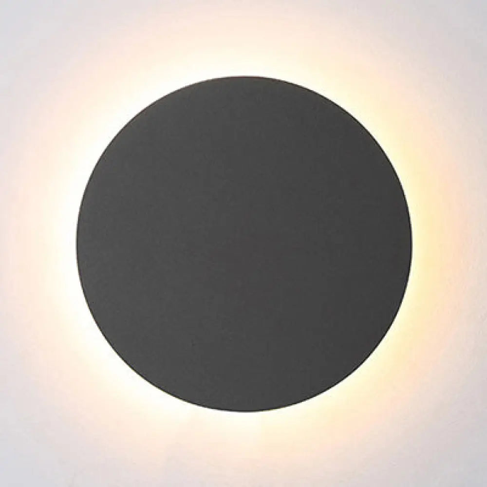 ديكوربايتس™ وحدة إضاءة حائطية LED دائرية أنيقة بتصميم معدني بسيط باللونين الأسود والأبيض، بعرض 6/8 بوصة، وإضاءة دافئة/بيضاء