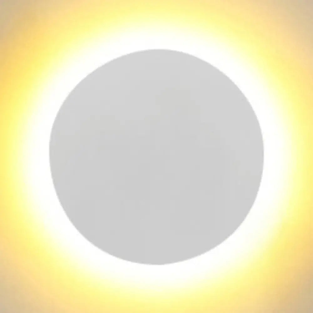 ديكوربايتس™ وحدة إضاءة حائطية LED دائرية أنيقة بتصميم معدني بسيط باللونين الأسود والأبيض، بعرض 6/8 بوصة، وإضاءة دافئة/بيضاء