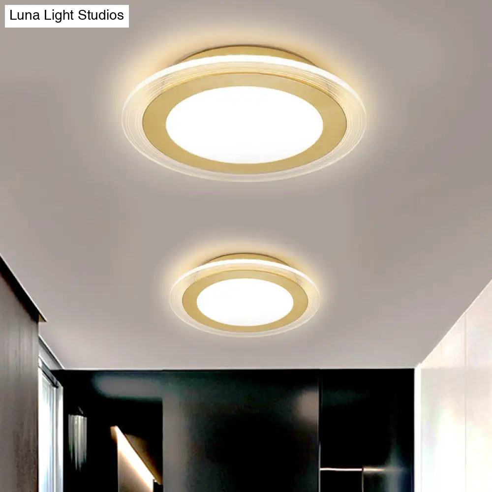 DecorBites™ DecorBites™ Sleek Round Panel Ceiling Light with Simplicity LED for Corridor - Gold Flush Mount