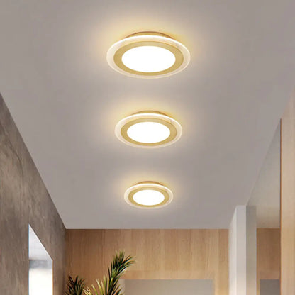 DecorBites™ DecorBites™ Sleek Round Panel Ceiling Light with Simplicity LED for Corridor - Gold Flush Mount