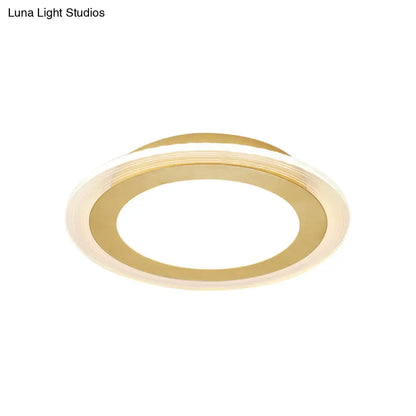 DecorBites™ DecorBites™ Sleek Round Panel Ceiling Light with Simplicity LED for Corridor - Gold Flush Mount