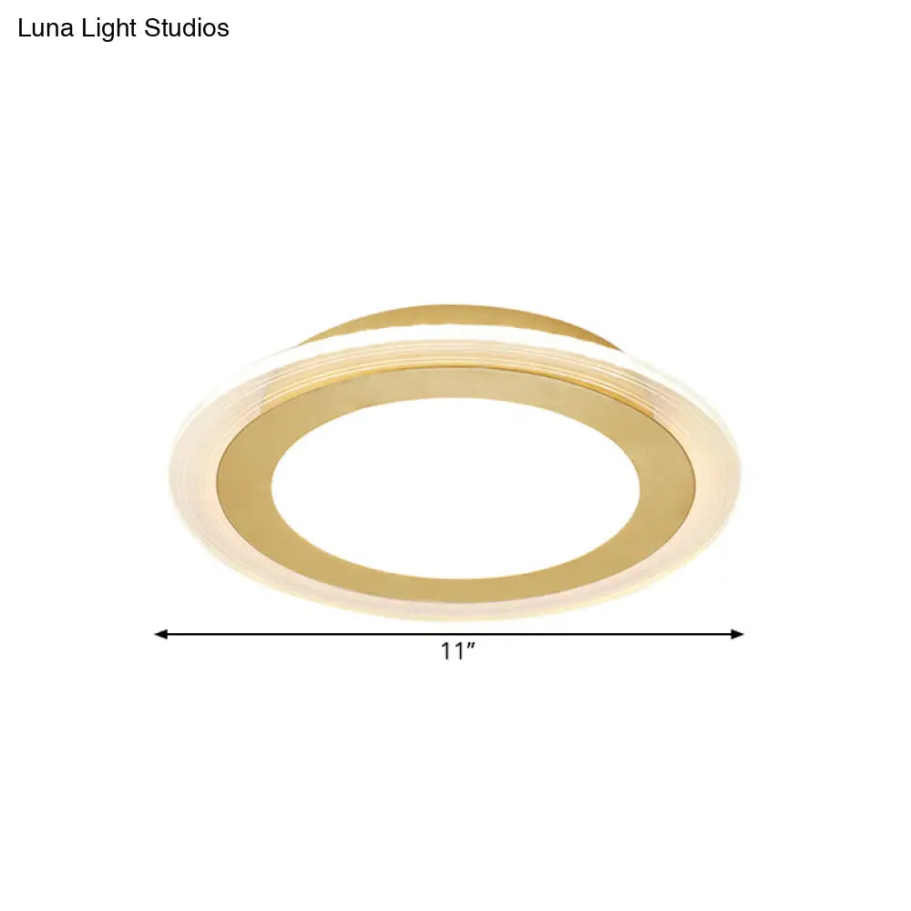 DecorBites™ DecorBites™ Sleek Round Panel Ceiling Light with Simplicity LED for Corridor - Gold Flush Mount