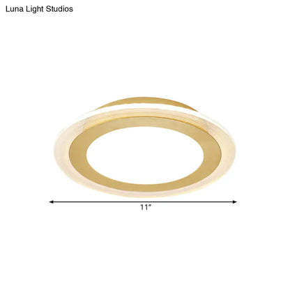 DecorBites™ DecorBites™ Sleek Round Panel Ceiling Light with Simplicity LED for Corridor - Gold Flush Mount