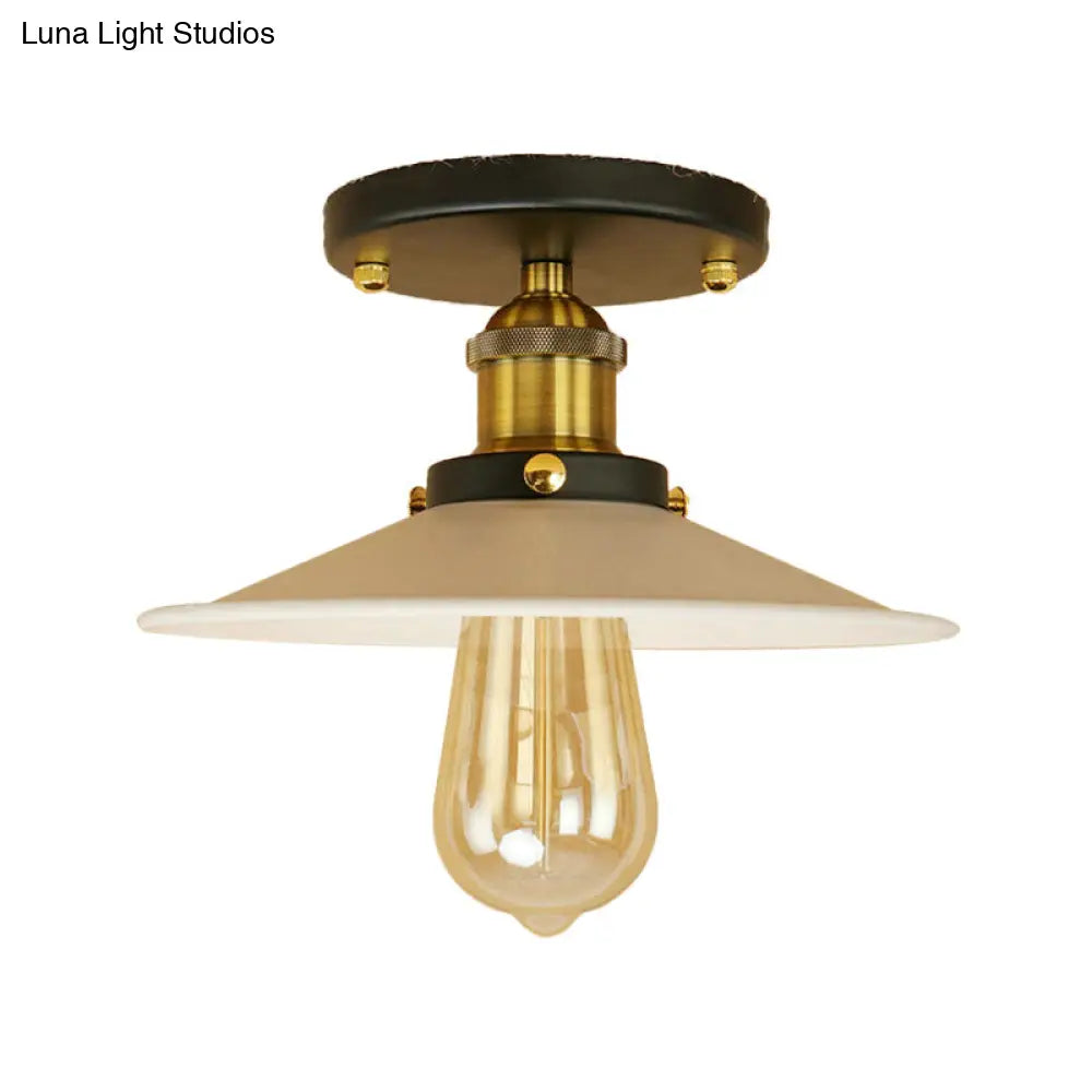 DecorBites™ DecorBites™ Sleek Saucer Ceiling Light in Black/White for Kitchen - Loft Semi Flush Mount Lighting with 1 Bulb