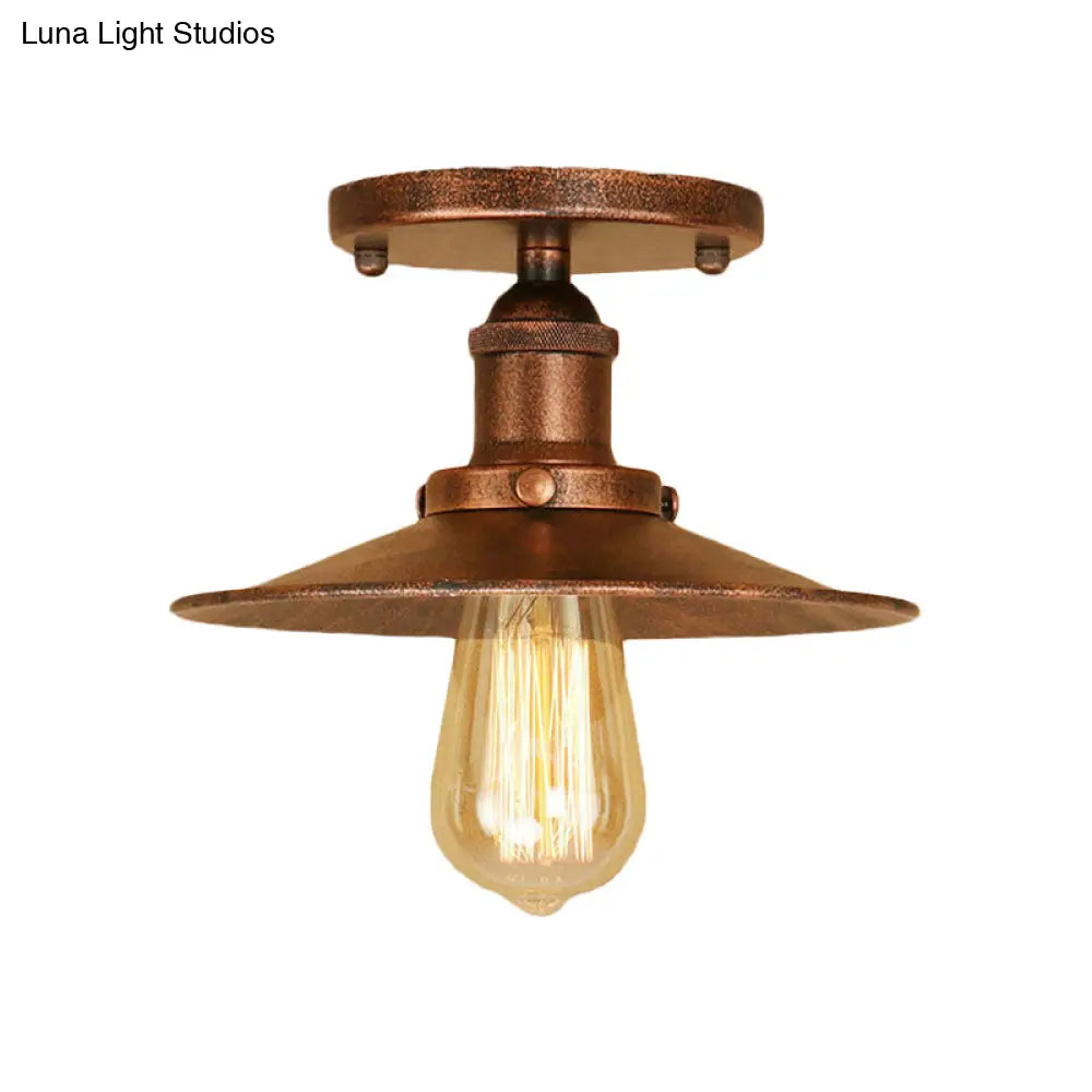 DecorBites™ DecorBites™ Sleek Saucer Ceiling Light in Black/White for Kitchen - Loft Semi Flush Mount Lighting with 1 Bulb