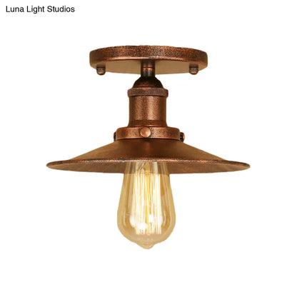 DecorBites™ DecorBites™ Sleek Saucer Ceiling Light in Black/White for Kitchen - Loft Semi Flush Mount Lighting with 1 Bulb