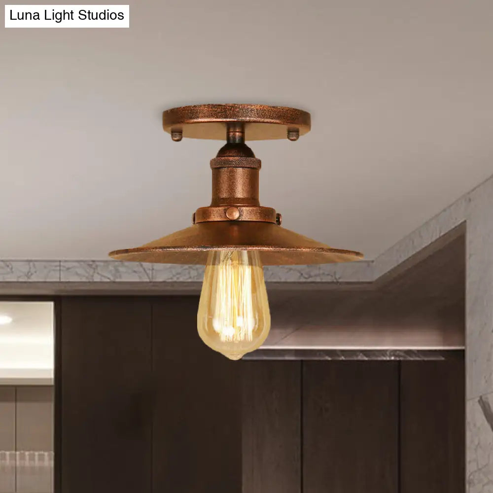 DecorBites™ DecorBites™ Sleek Saucer Ceiling Light in Black/White for Kitchen - Loft Semi Flush Mount Lighting with 1 Bulb