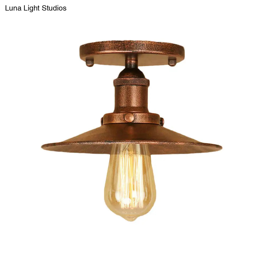 DecorBites™ DecorBites™ Sleek Saucer Ceiling Light in Black/White for Kitchen - Loft Semi Flush Mount Lighting with 1 Bulb