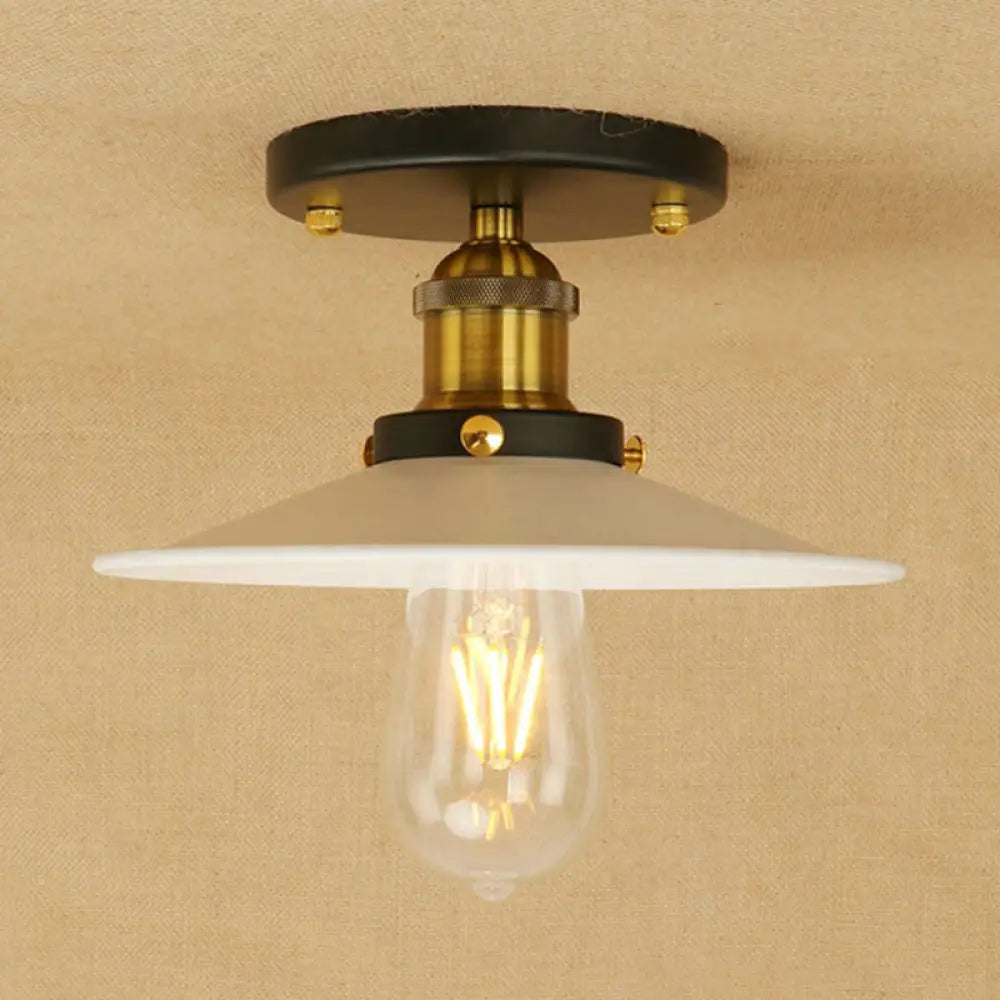 DecorBites™ DecorBites™ Sleek Saucer Ceiling Light in Black/White for Kitchen - Loft Semi Flush Mount Lighting with 1 Bulb